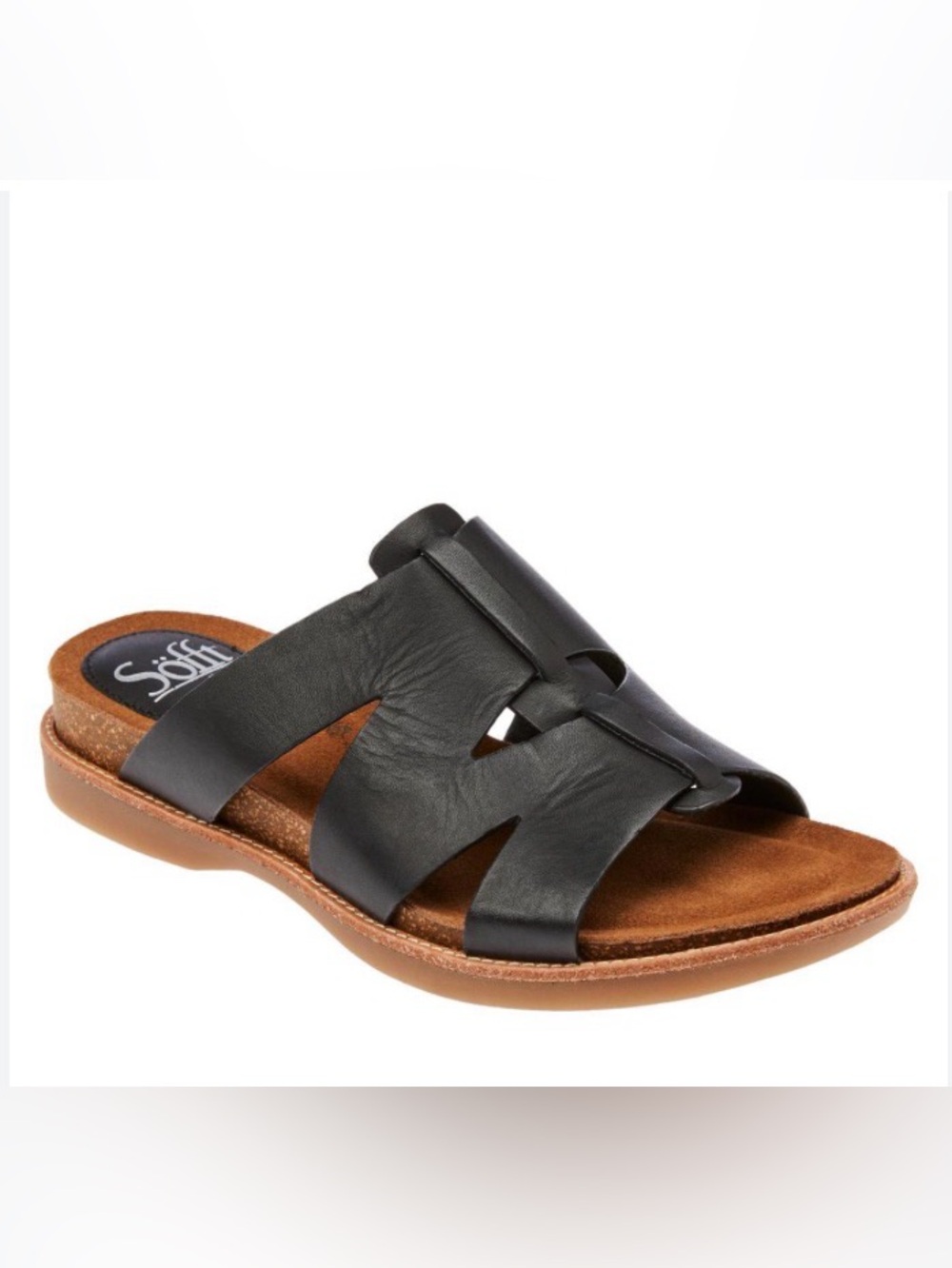 EUC Sofft Balin Black Leather Slide Sandal (8)